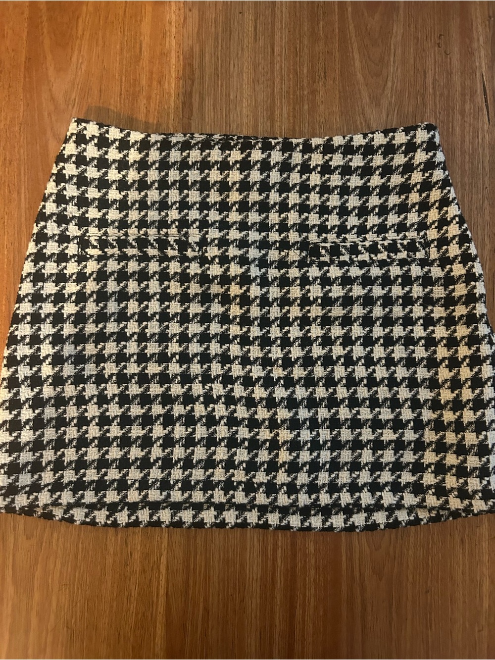a new day Black and White Houndstooth Mini Skirt